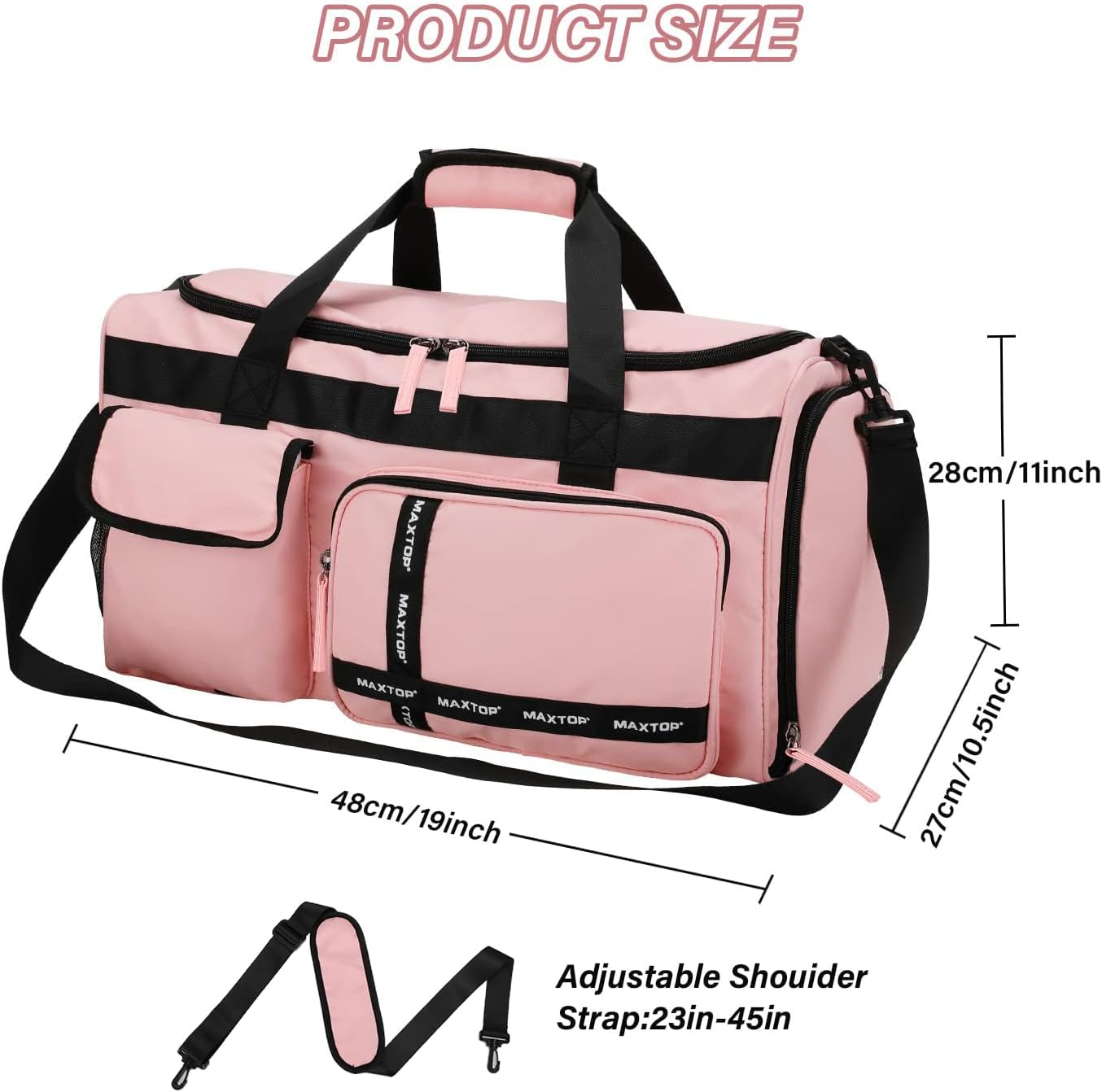 Gym Bag for Women Men Travel Duffle Bag Large Capacity Carry On Weekender Overnight Bag With Shoe Compartment Gym Tote Dry Wet Separation Duffel Bag for Travel